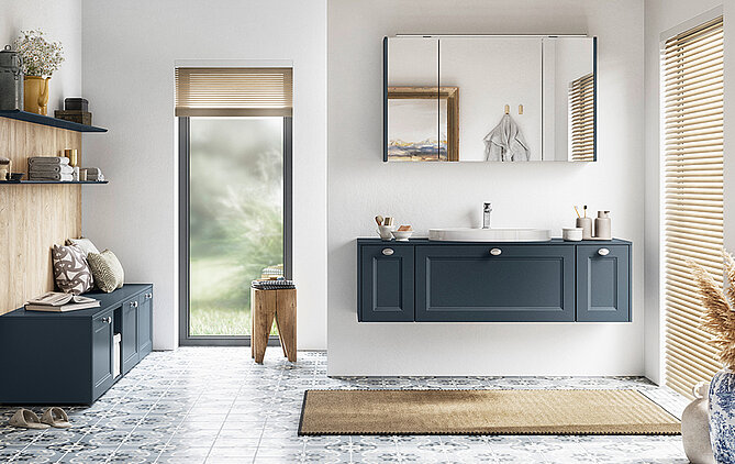 Contemporary cabinetry with neutral matte finish