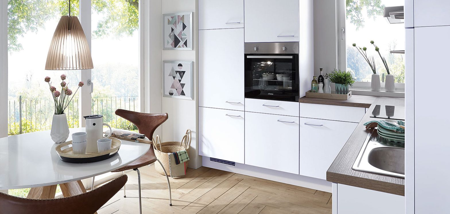 Contemporary cabinets with integrated lighting strips
