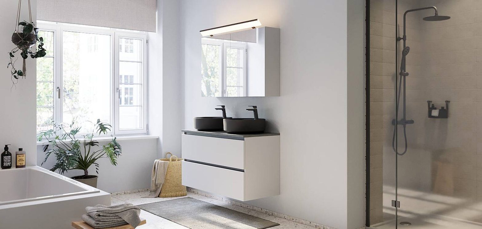 Custom bathroom storage with modern design