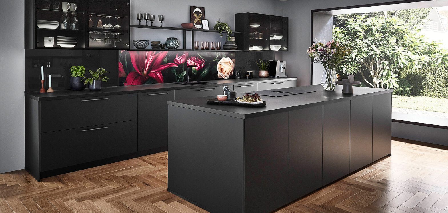 Sleek cabinetry with modern appliance integration