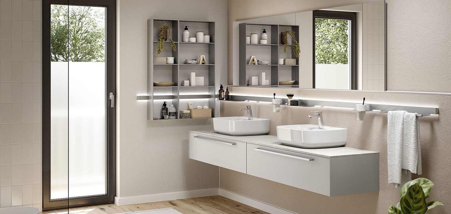 Custom bathroom cabinets in a modern space