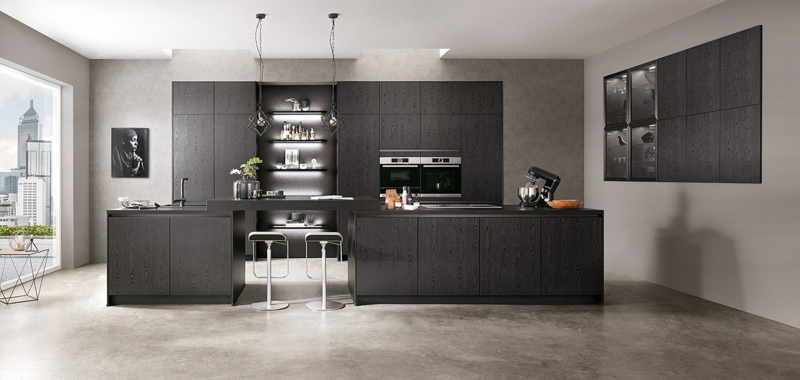 Sleek kitchen cabinets with contemporary countertop