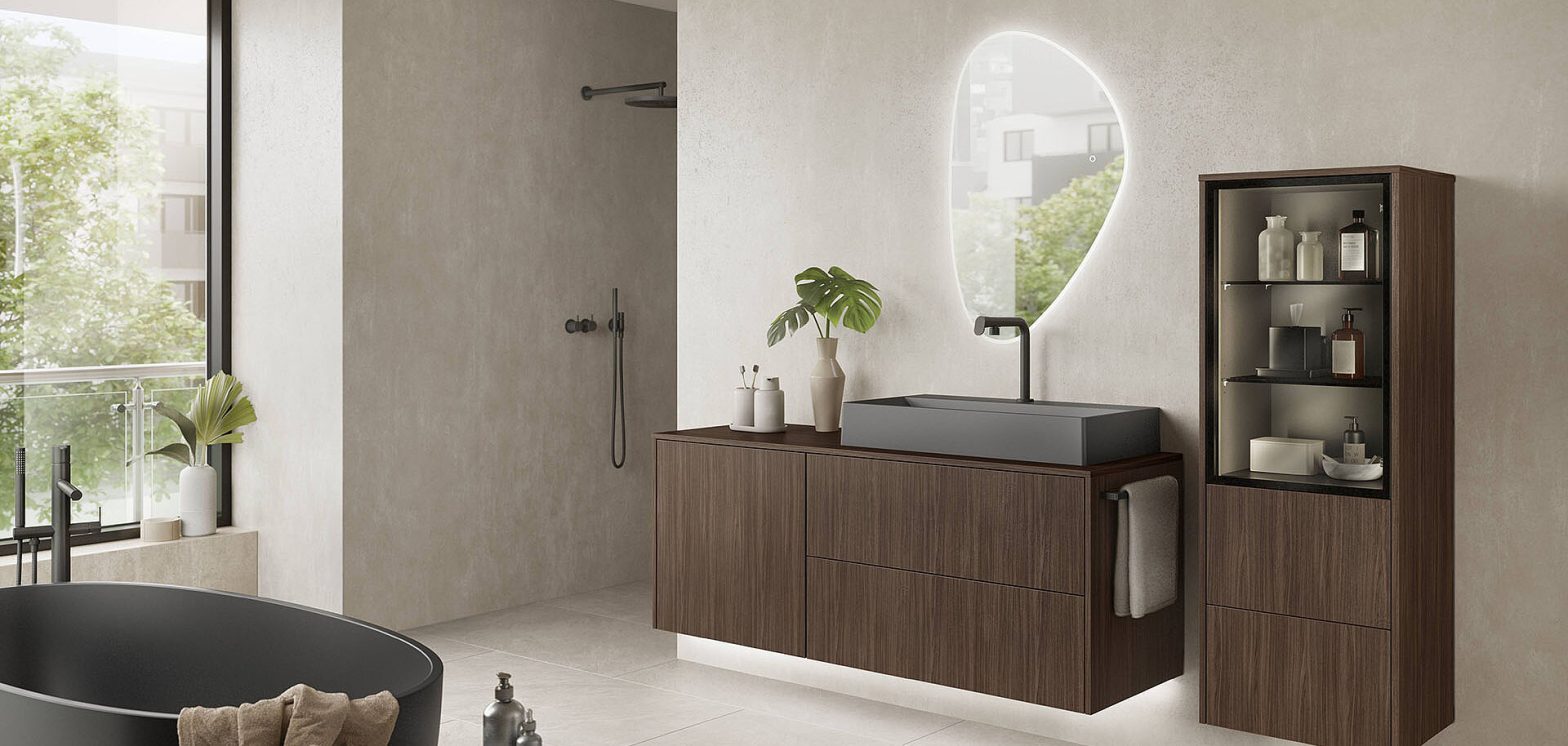 European bathroom with modern design, premium finishes, and elegant fixtures