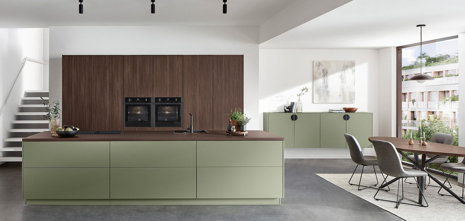 Modern kitchen cabinets with large storage capacity
