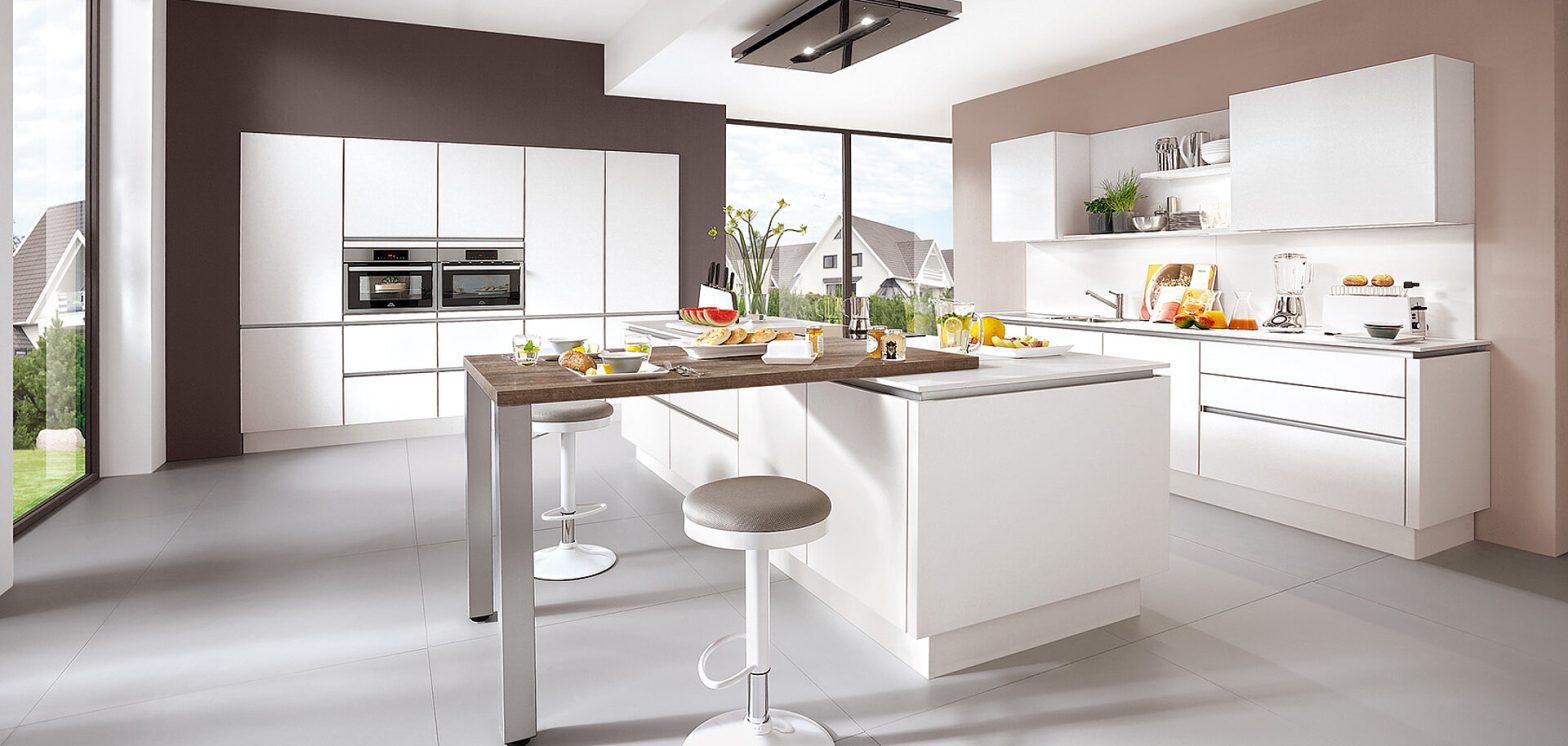 Premium German cabinetry with sleek handleless cabinets