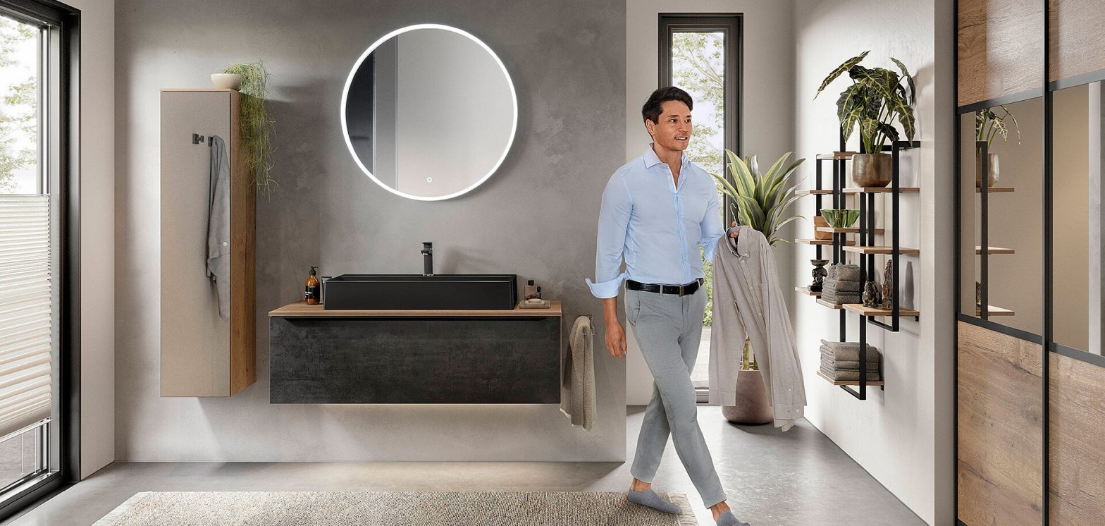 Bespoke vanity base for residential bathroom