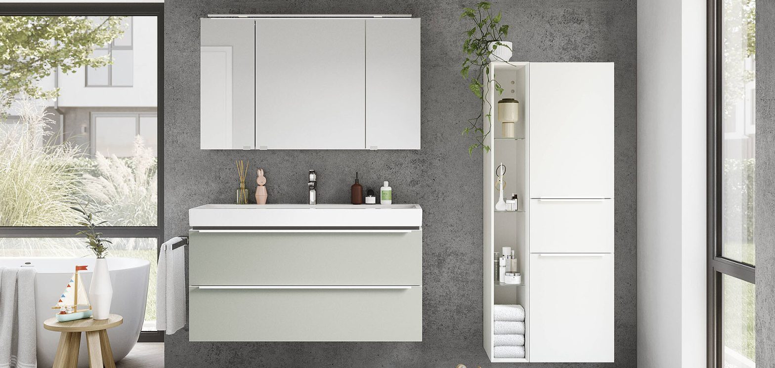 Modern bathroom vanity with storage