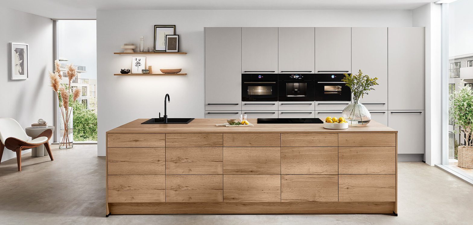 Modern Italian kitchen with integrated storage