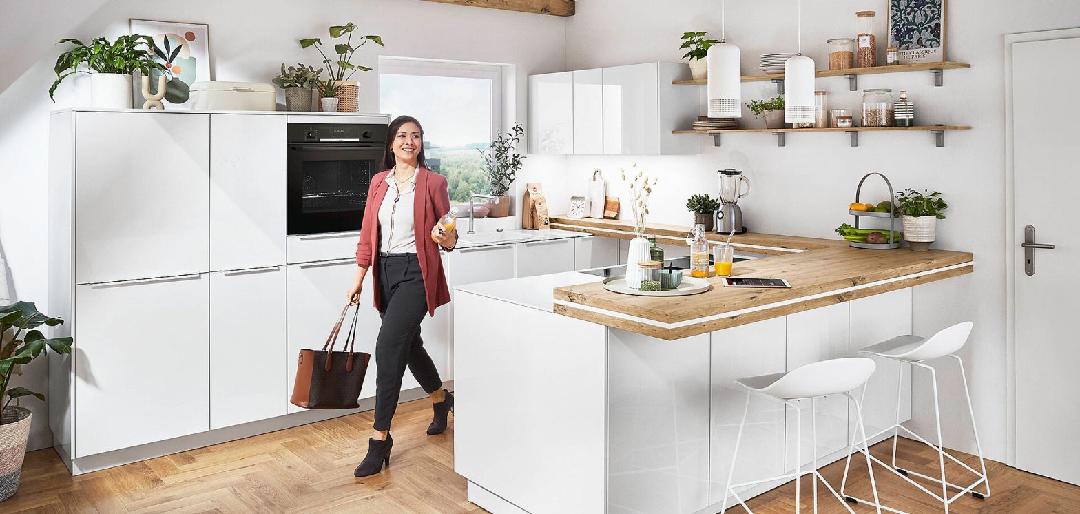 Contemporary cabinets with clean geometric lines