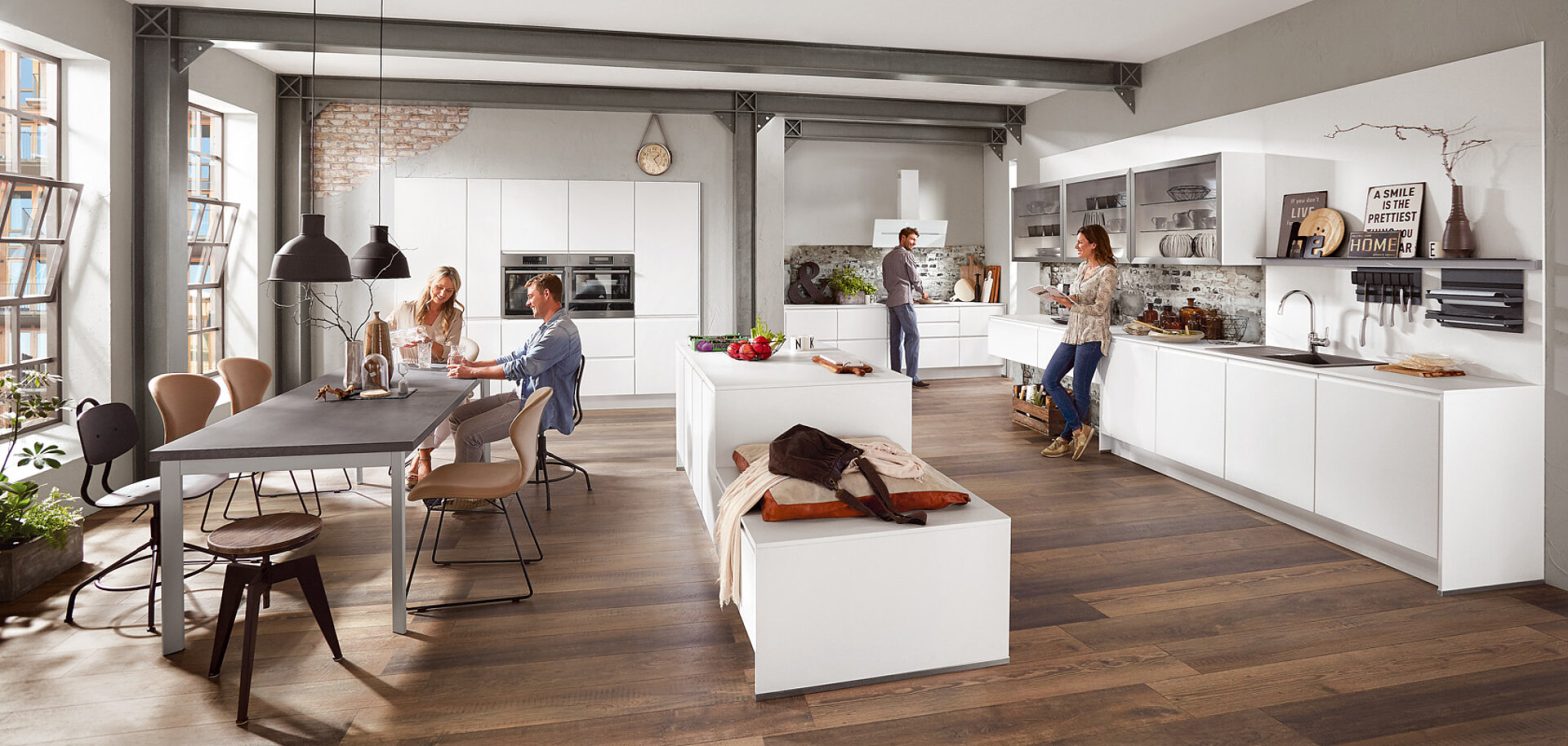 Modern kitchen cabinets with integrated dishwasher