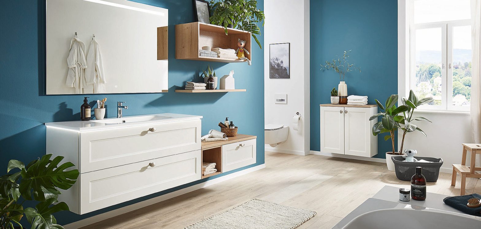 Tailored storage cabinetry for bathroom essentials