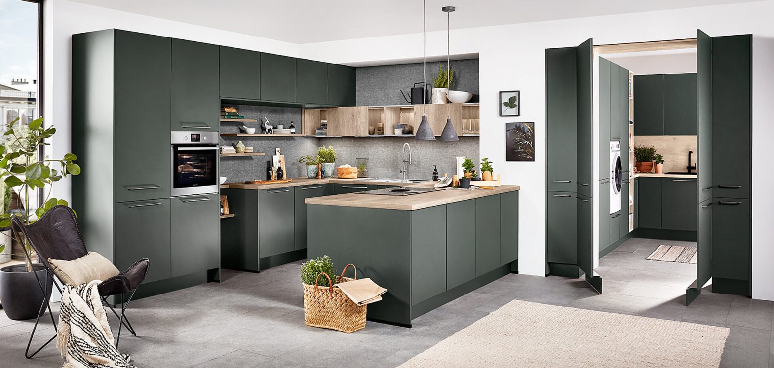 Luxury kitchen cabinets with stone countertop