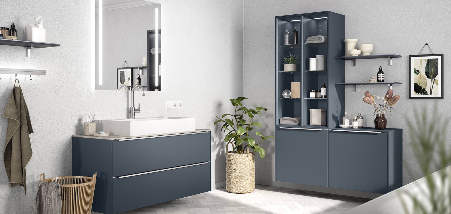 Contemporary cabinetry with neutral matte finish