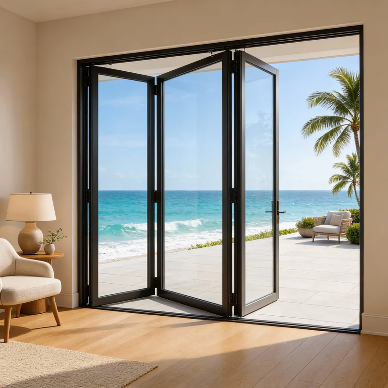 glass panaoramic bi fold doors