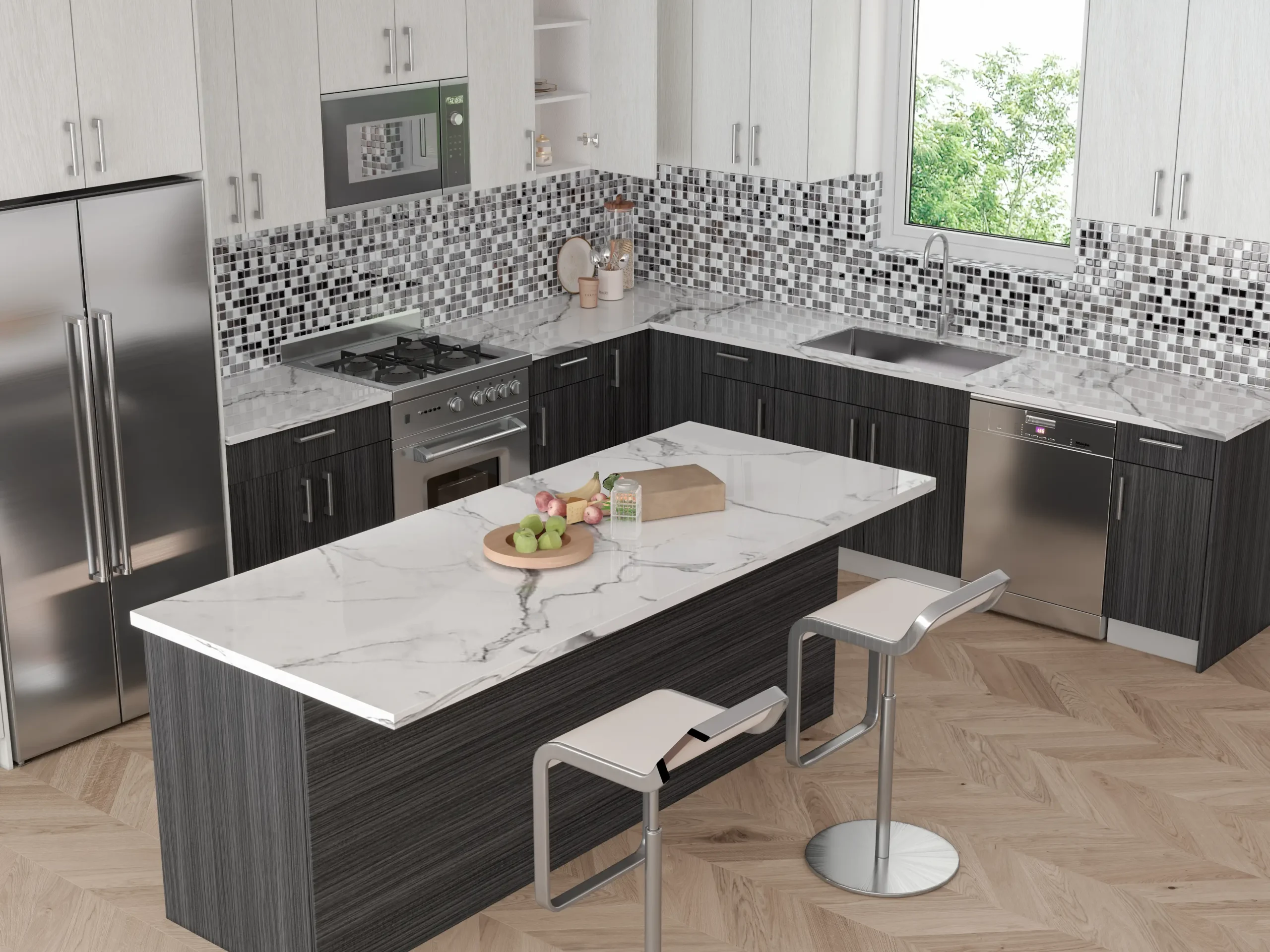 Modern kitchen storage and shelving