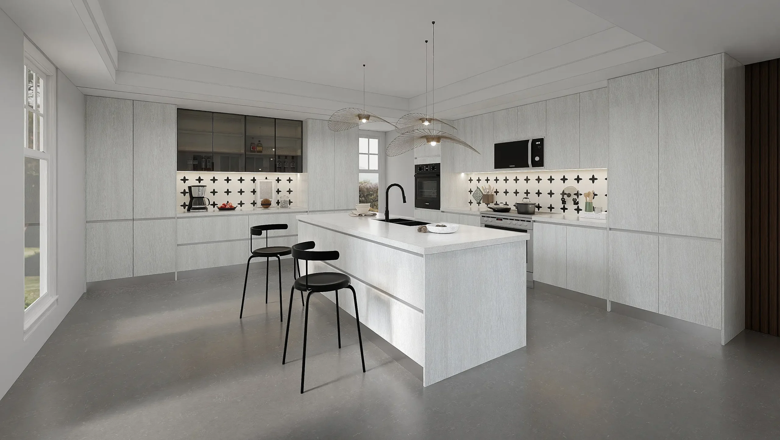 Modern kitchen cabinetry detail