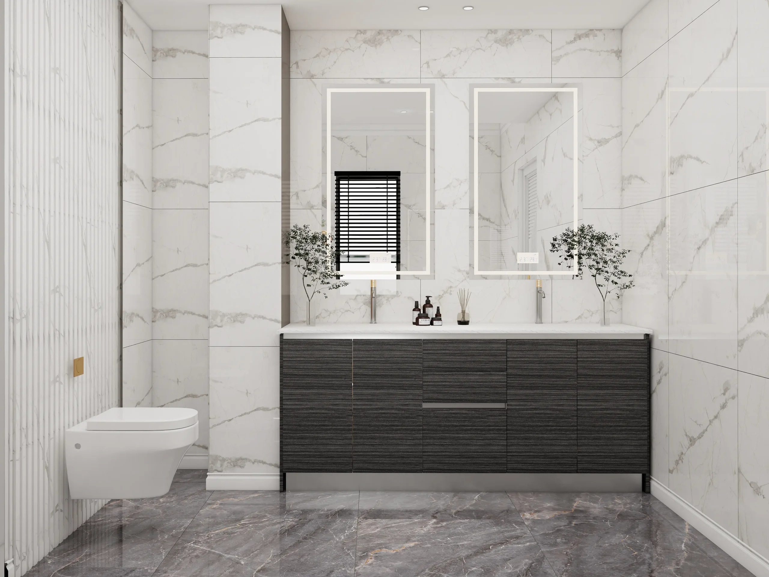 Modern bathroom storage and shelving