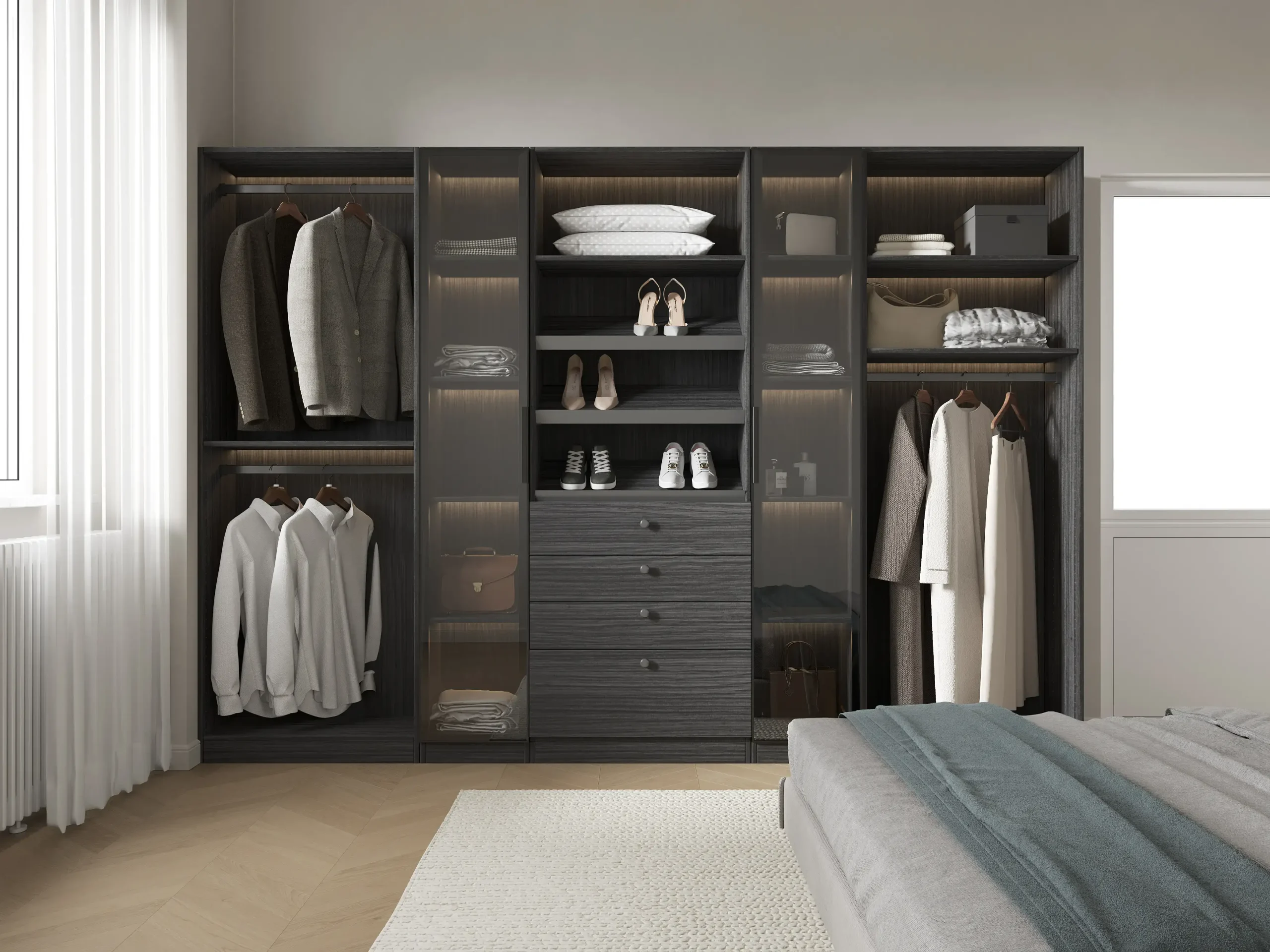 Reach-in closet