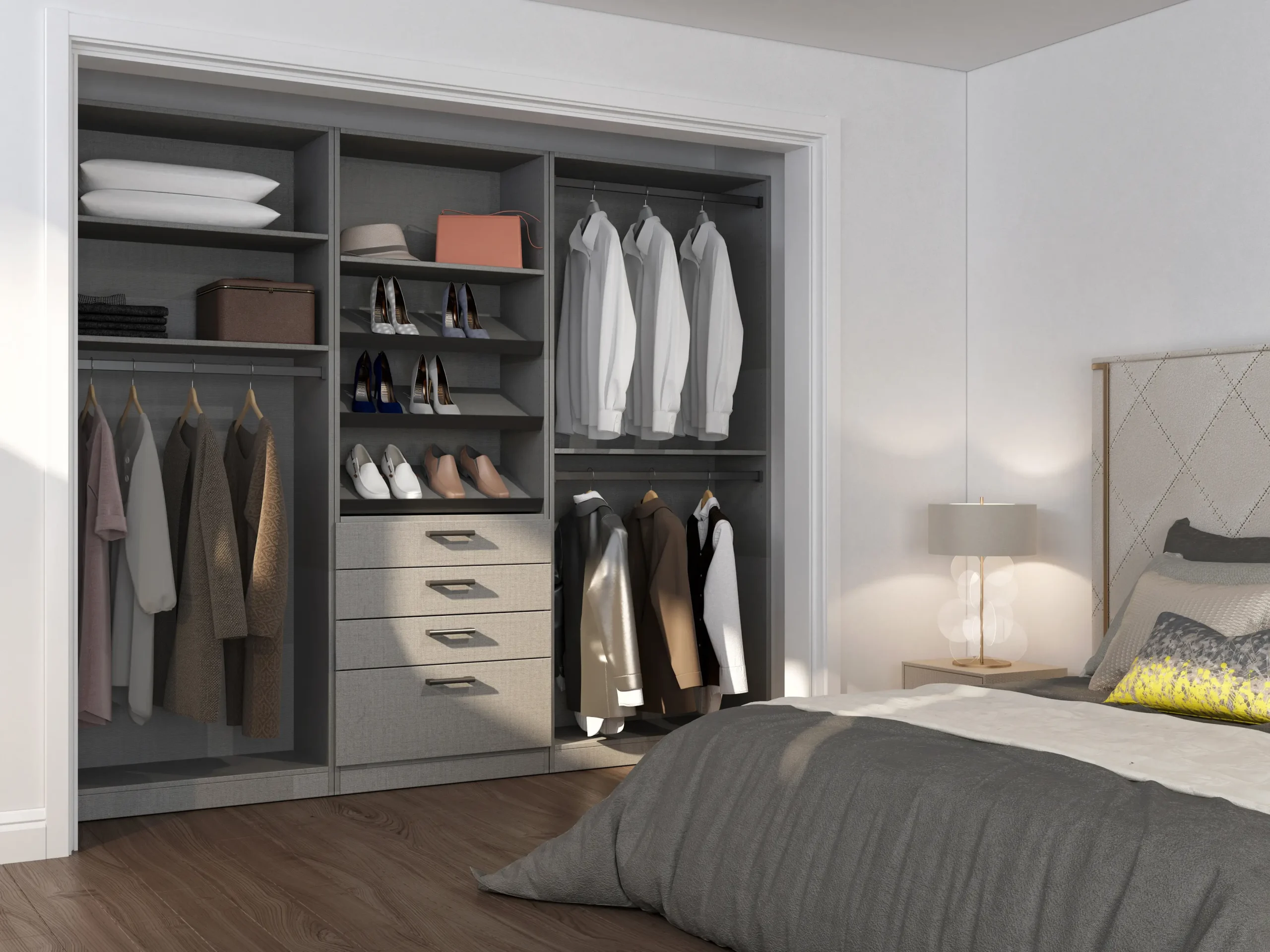 Open shelving closet