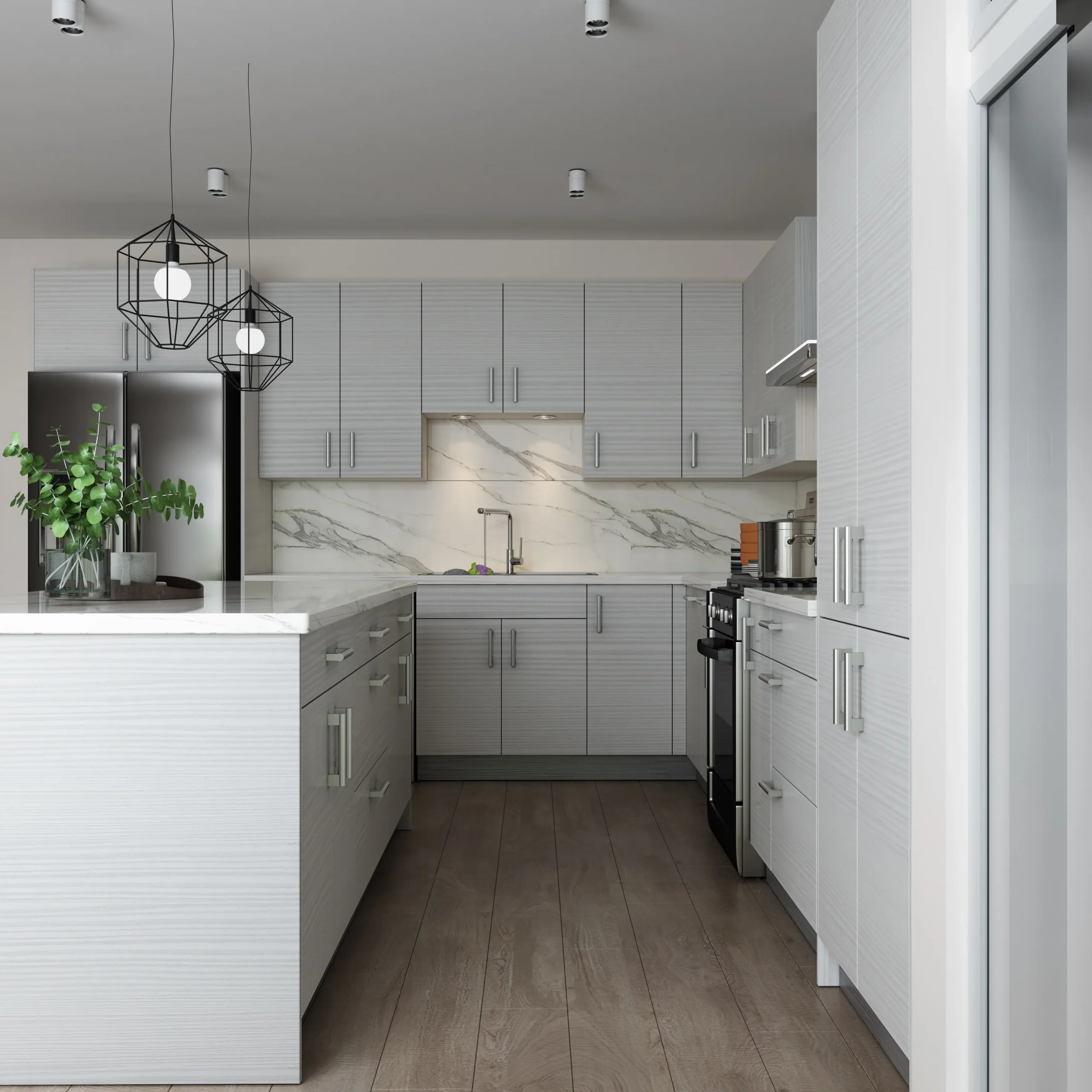 Open shelving closet